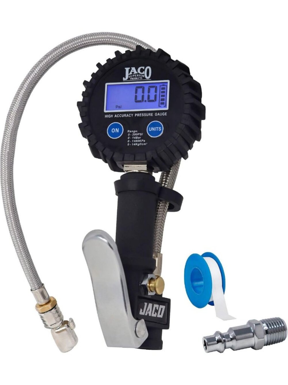 Digital Tire Inflator with Pressure Gauge - 200 PSI, Portable Air Pump for Cars